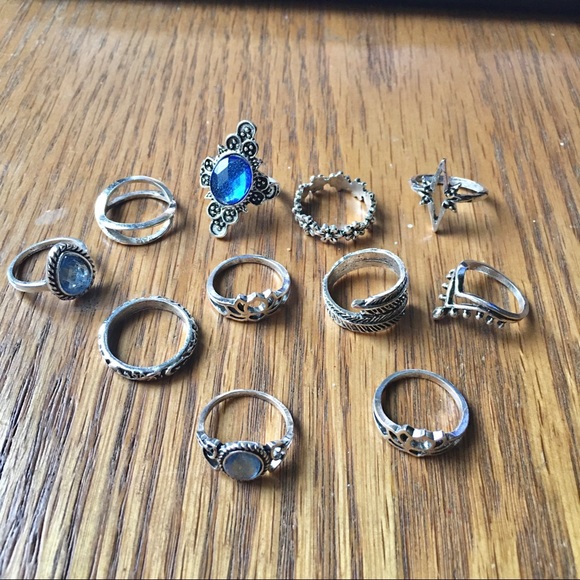 NEW 11pc Retro BoHo Finger Rings - Picture 5 of 9